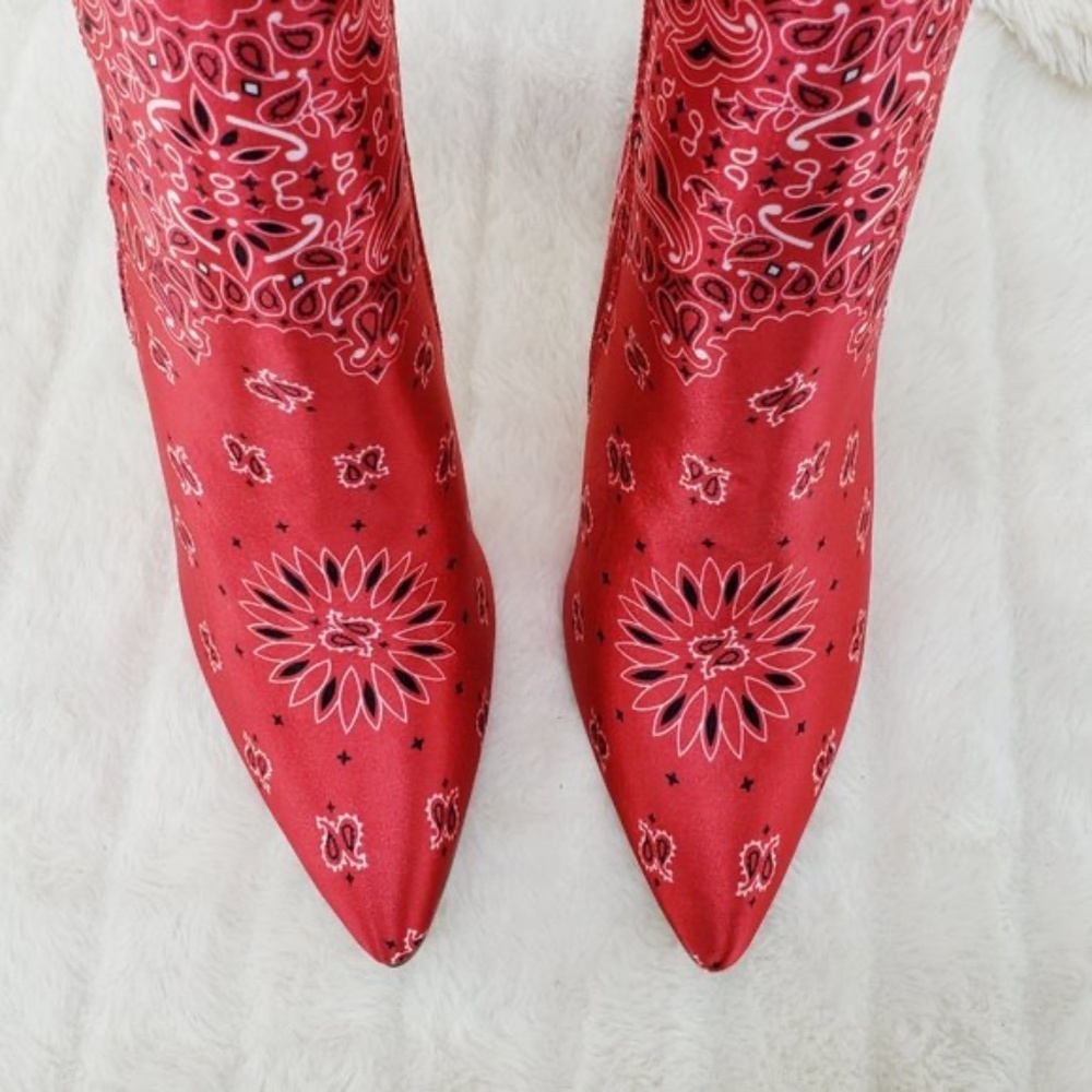 * Mata Red Bandana 4" High Ankle Bootie - Picture 3 of 6